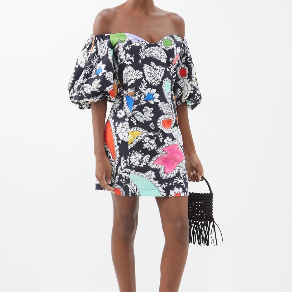 Mara Hoffman Nomi Puff-Sleeve Organic Cotton Mini Dress (size 6) NWT